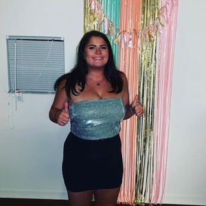 Wild Fable sparkly cropped tube top